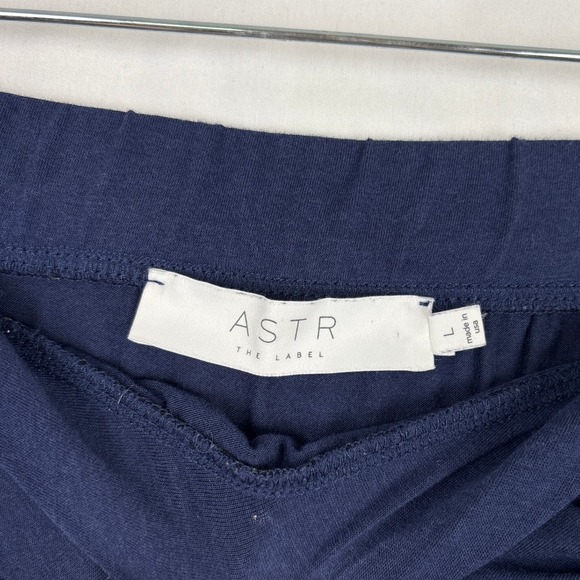 ASTR Navy Blue Asymmetrical Ruched Drape Skirt Women's Large Trendy Chic Evening - Picture 7 of 13